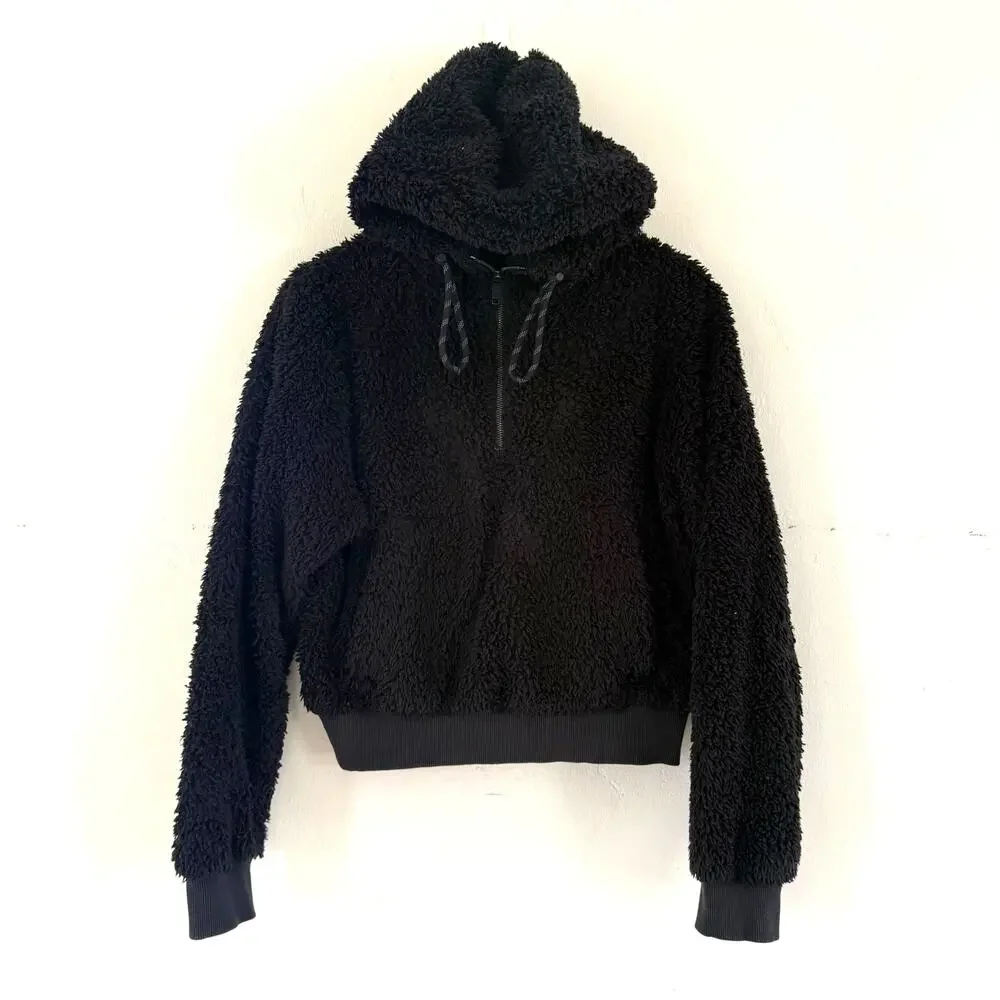 Lululemon Oh So Sherpa Half Zip Black Women’s Size 6 Pullover Sweater Jacket‎